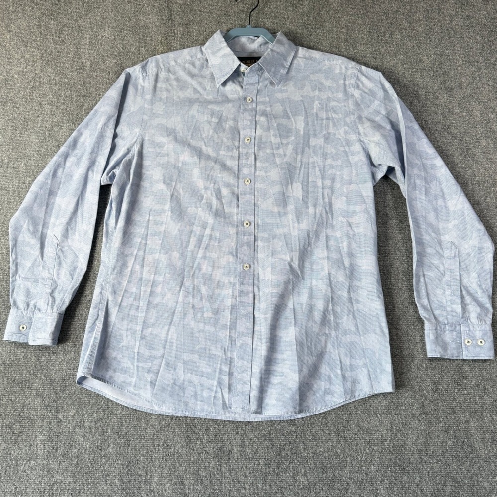 Cremieux Premium Denim‎ Blue Camo Long Sleeve Button Down Shirt Men's